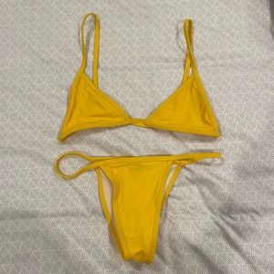 Basic Swim La Premiere Yellow Triangle Bikini Set / M Top / S Bottom